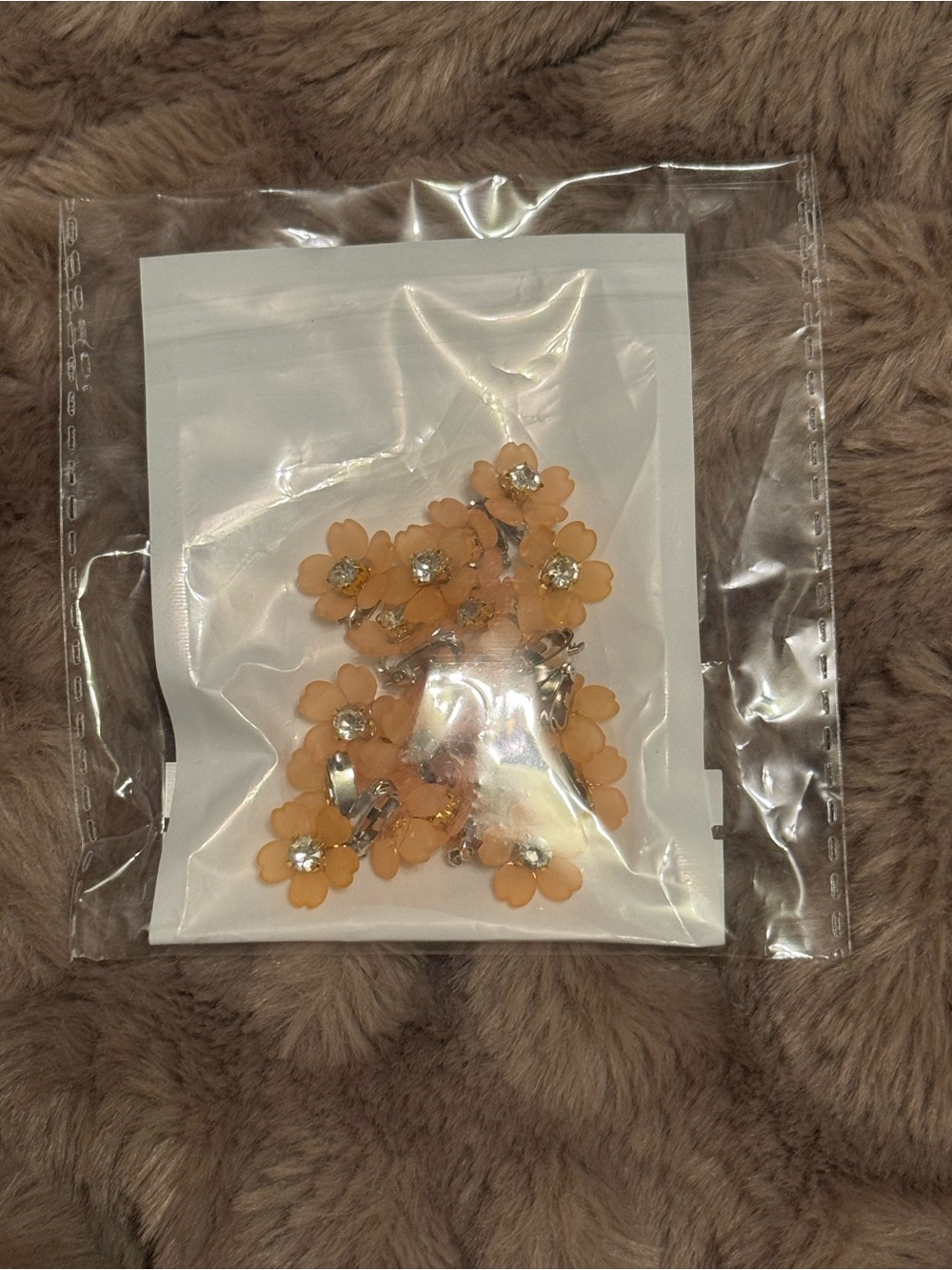 Orange Flower Mini Hair Clips